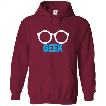 Geek with Glasses Classic Unisex Kids and Adults Pullover Hoodie For Nerds